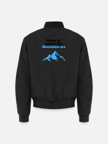 Home is where the Mountains are, Berge - Unisex Bomberjacke - Schwarz
