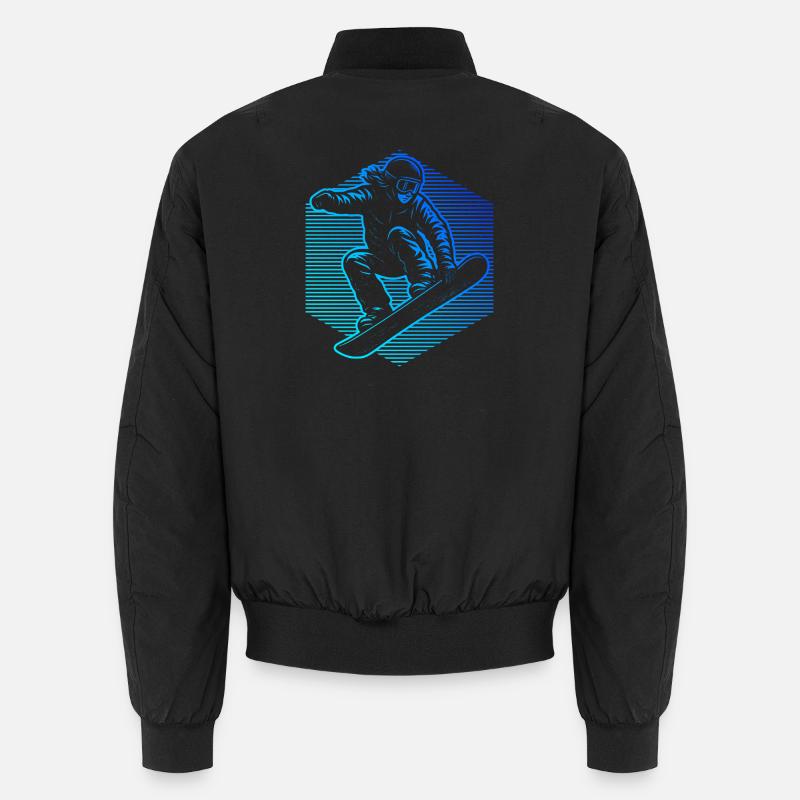 Neon Snowboarder Stripes Unisex Bomberjacke