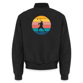 Tennis - Unisex Bomberjacke - Schwarz - Hinten - AI Model Male 185 light (185cm)