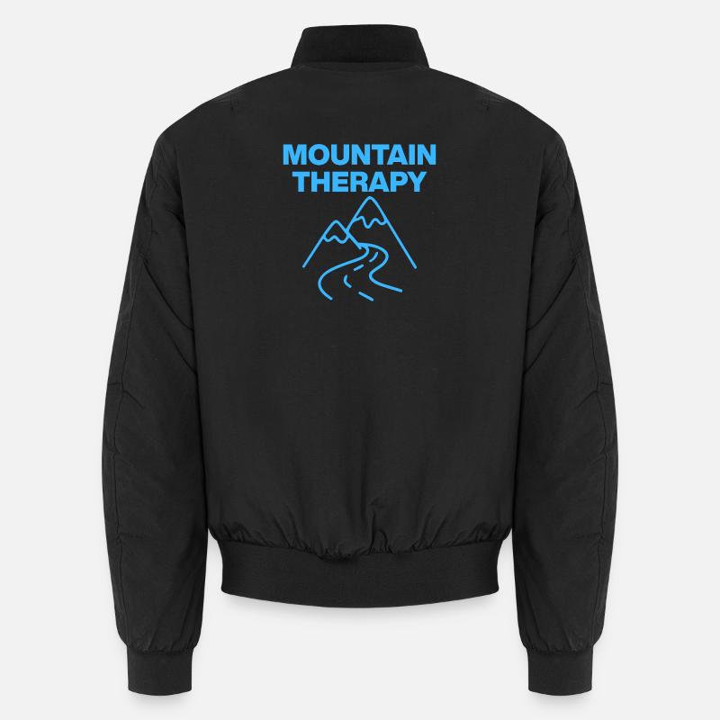 Mountain Therapy, Berge sind meine Thepie - Unisex Bomberjacke - Schwarz