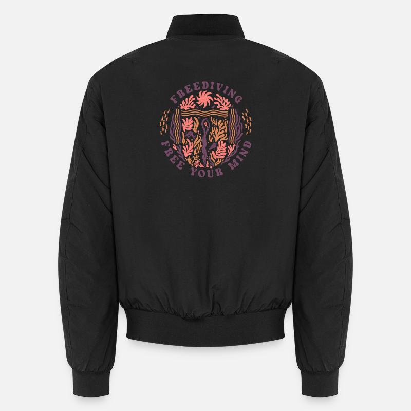Freediving Free Your Mind Ocean Diver Unisex Bomber Jacket