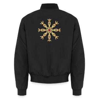 Straw Star Ornament - Unisex Bomber Jacket - black - Back - AI Model Male 185 light (185cm)