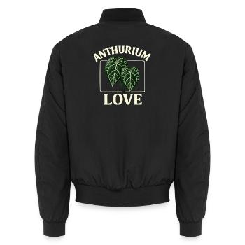 Anthurium Love - Unisex Bomberjacke - Schwarz - Hinten - AI Model Male 185 light (185cm)