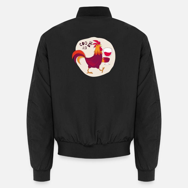 Coq au Vin Hahn mit Wein Unisex Bomberjacke