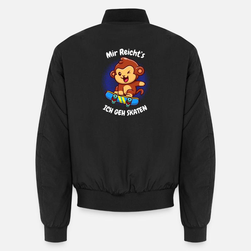 I've had enough, I'm going skating, monkey! Unisex Bomber Jacket
