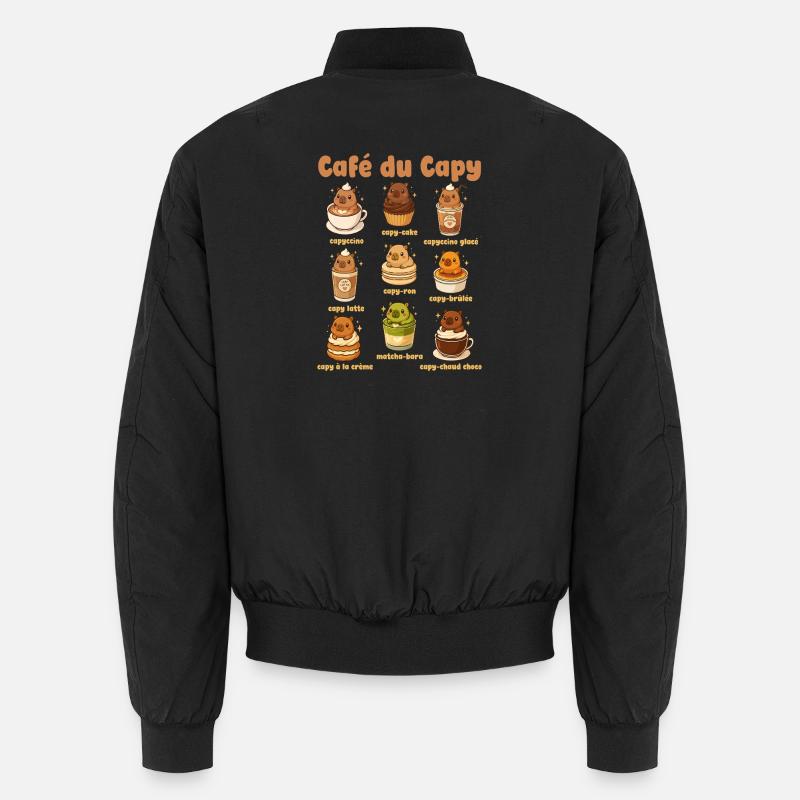 Café De Capybara Cute - Bomber unisexe - noir