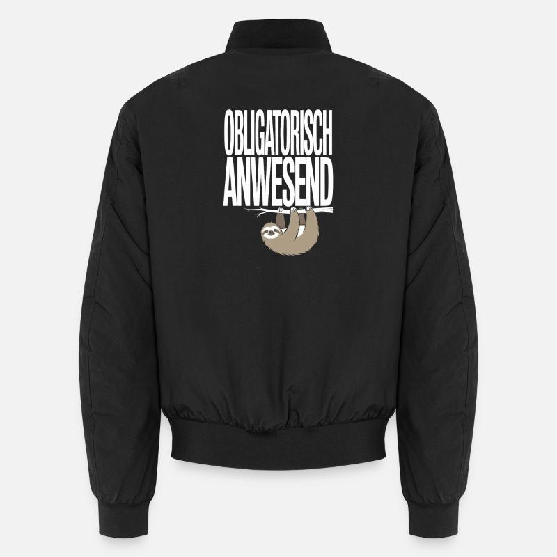 Mandatory Present Sloth Telco Meeting Office Unisex Bomber Jacket