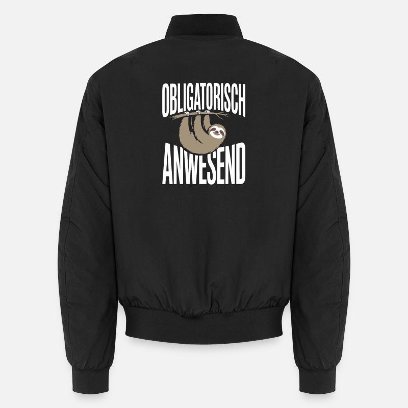 Mandatory Present Sloth Telco Meeting Office Unisex Bomber Jacket