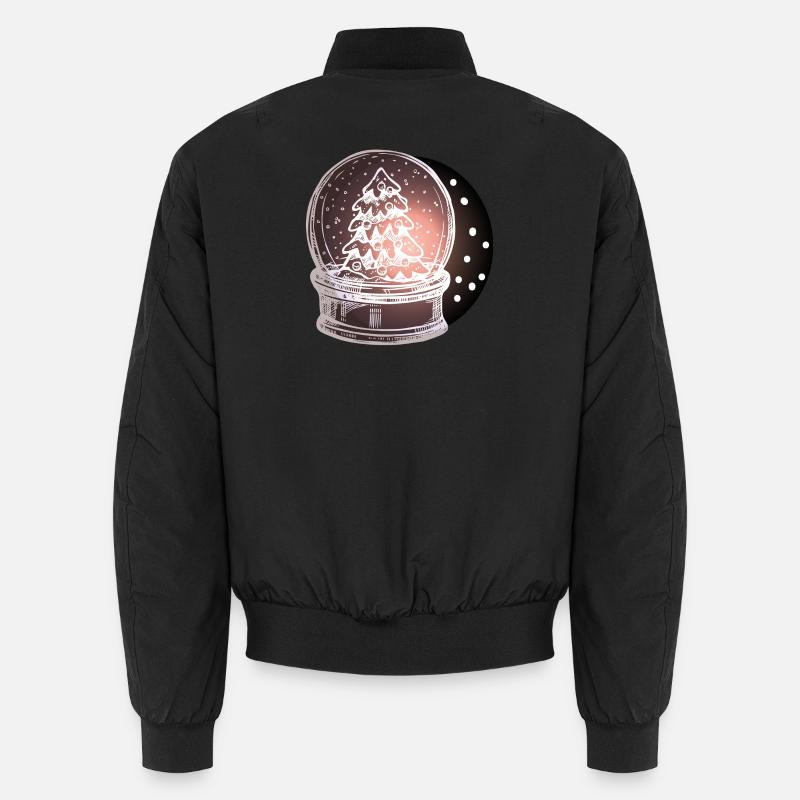 Schneekugel Weihnachtsbaum - Unisex Bomberjacke - Schwarz