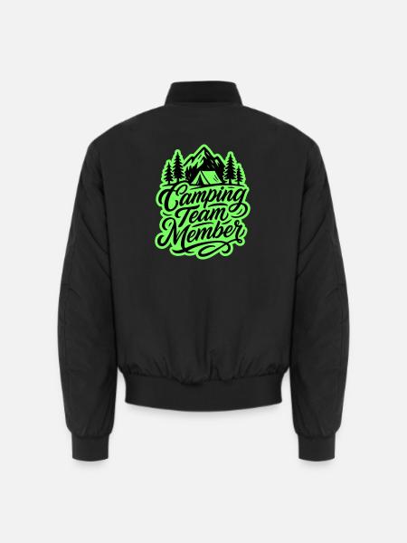 Camping Team Tent Mountains - Unisex Bomber Jacket - black