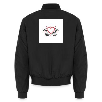 Hände der Liebe - Unisex Bomberjacke - Schwarz - Hinten - AI Model Male 185 light (185cm)