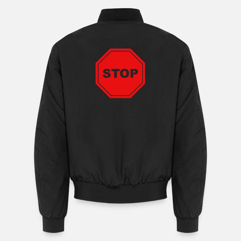 Panneau stop - Bomber unisexe - noir
