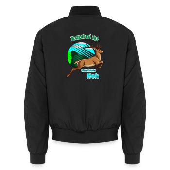 Kapital ist Ein scheues Reh - Unisex Bomberjacke - Schwarz - Hinten - AI Model Male 185 light (185cm)
