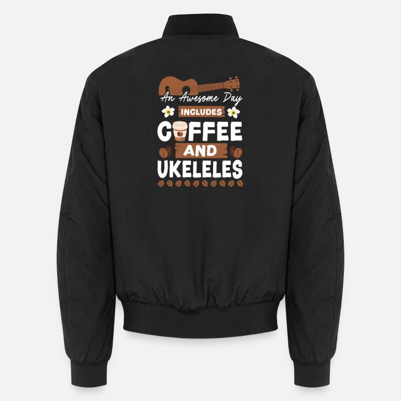 Hawaiian Ukulele Uke An Awesome - Unisex Bomber Jacket - black