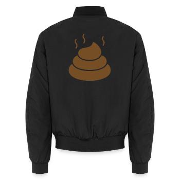 Pile d’émoticolines marron fumantes - Bomber unisexe - noir - Dos - AI Model Male 185 light (185cm)