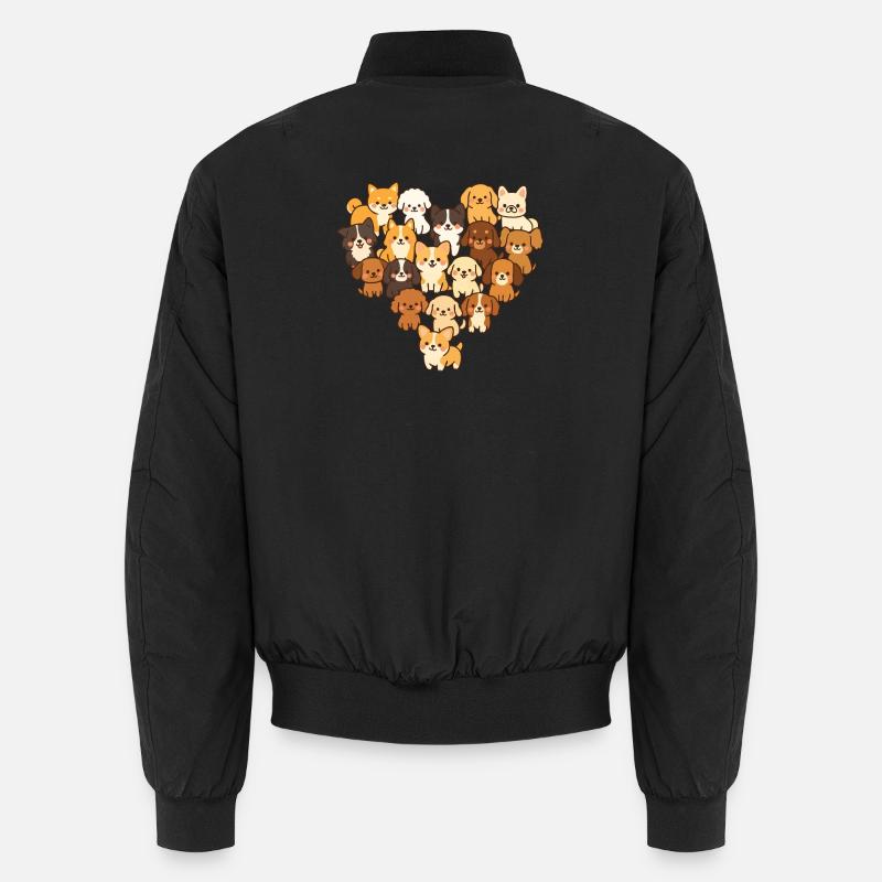 Hund Hunde Herz Liebe Unisex Bomberjacke