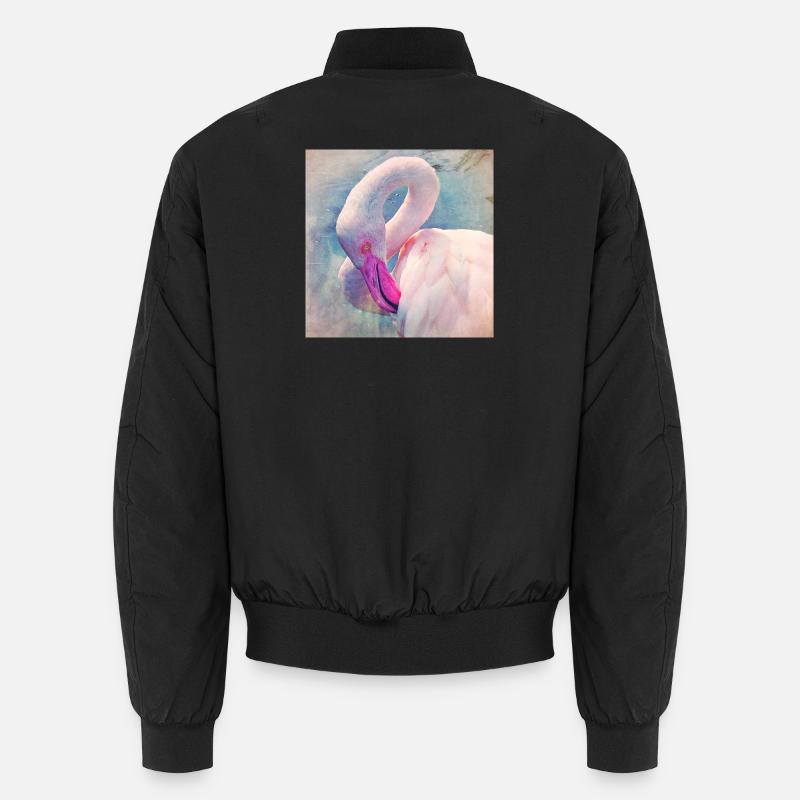 Flamant rose dans une lumière pastel Bomber unisexe