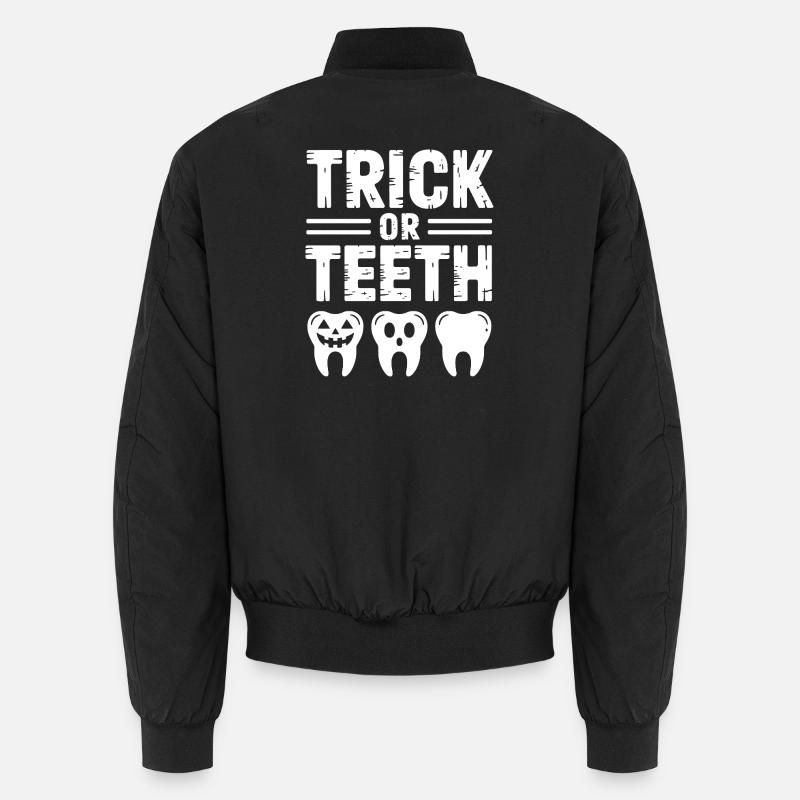 Trick oder Teeth Halloween-T-Shirt - Unisex Bomberjacke - Schwarz