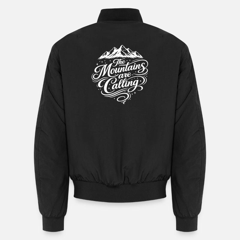 The mountains call saying Unisex Bomber Jacket