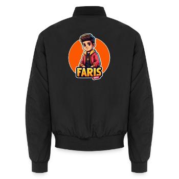 #FarisREAL - Unisex Bomberjacke - Schwarz - Hinten - AI Model Male 185 light (185cm)