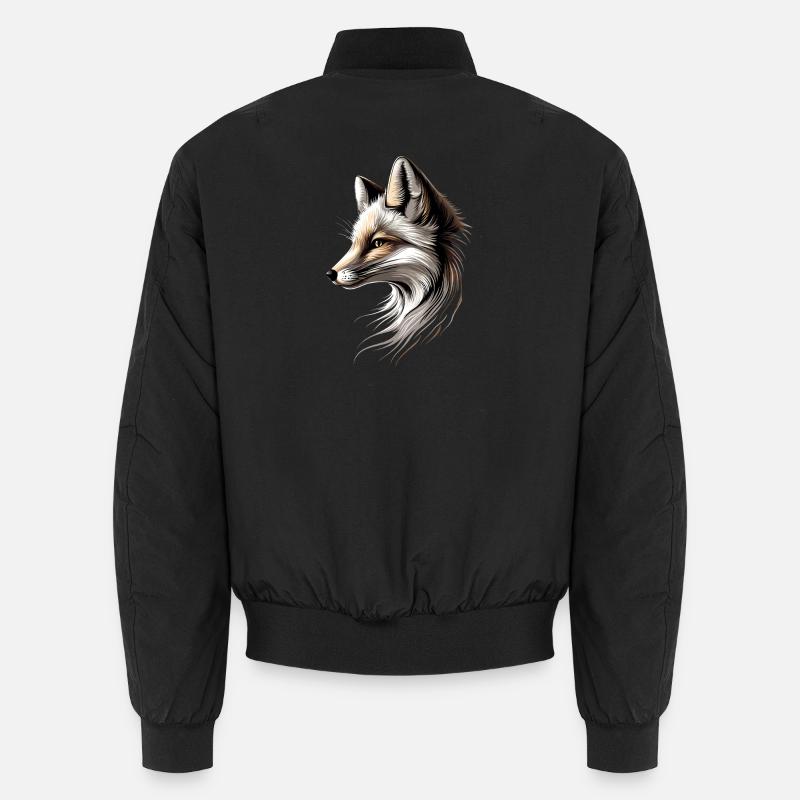 Polarfuchs Schneefuchs Eisfuchs Süßer Weißer Fuchs - Unisex Bomberjacke - Schwarz