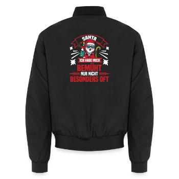 Santa Claus Christmas Time Naughty Christmas - Unisex Bomber Jacket - black - Back - AI Model Male 185 light (185cm)