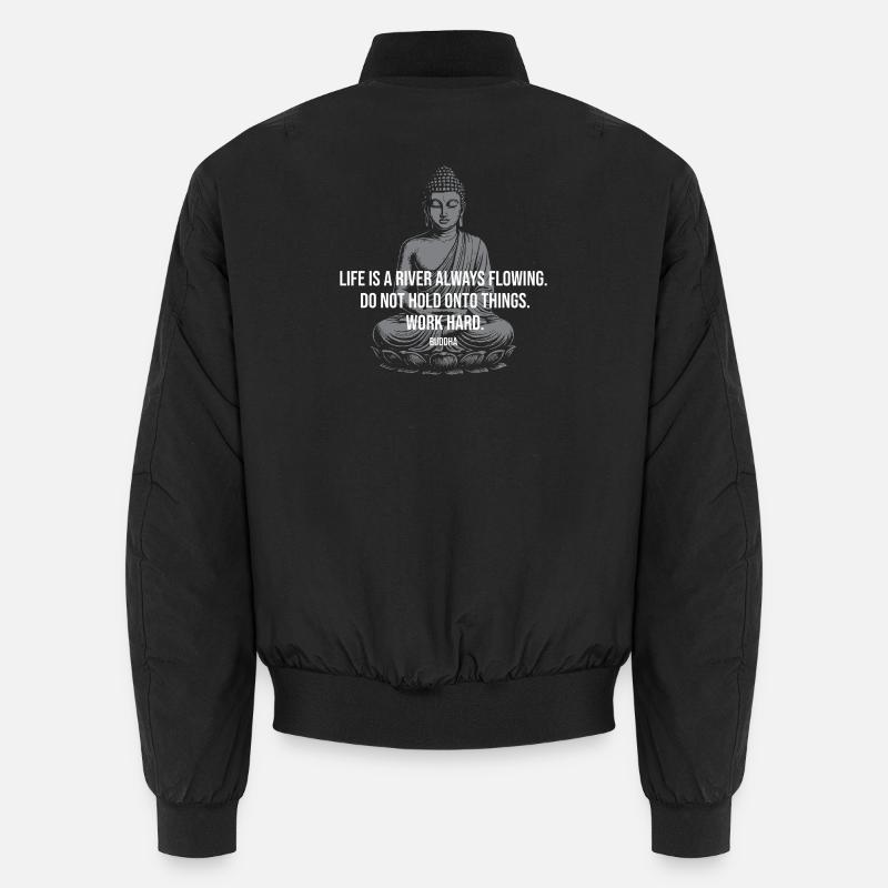 Bouddha du Fleuve du Flux Citation Tee Bomber unisexe