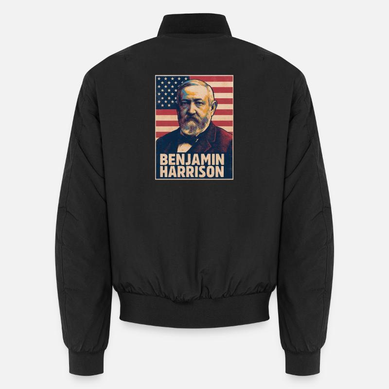Benjamin Harrison USA - Unisex Bomberjacke - Schwarz