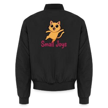 Petit chaton de joie Saut - Bomber unisexe - noir - Dos - AI Model Male 185 light (185cm)