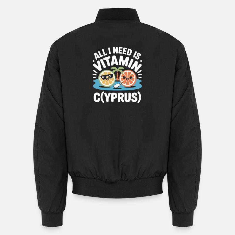 Zypern All I Need Is Vitamin Cyprus Zypern Flagge Unisex Bomberjacke