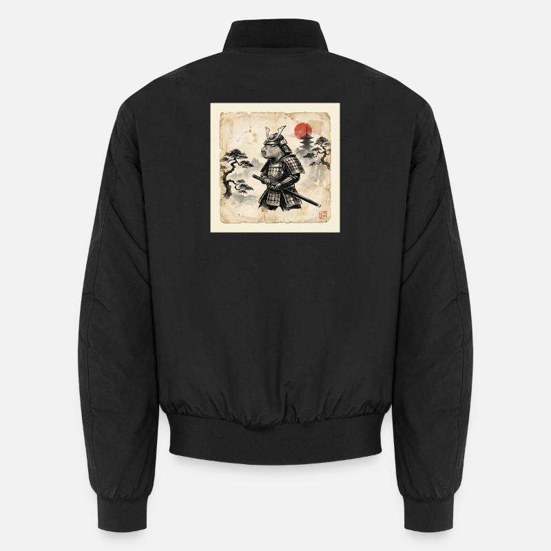 Capybara Samurai Japanese Warrior Unisex Bomber Jacket