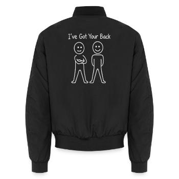I've Got Your Back: Support Duo - Unisex Bomber Jacket - black - Back - AI Model Male 185 light (185cm)