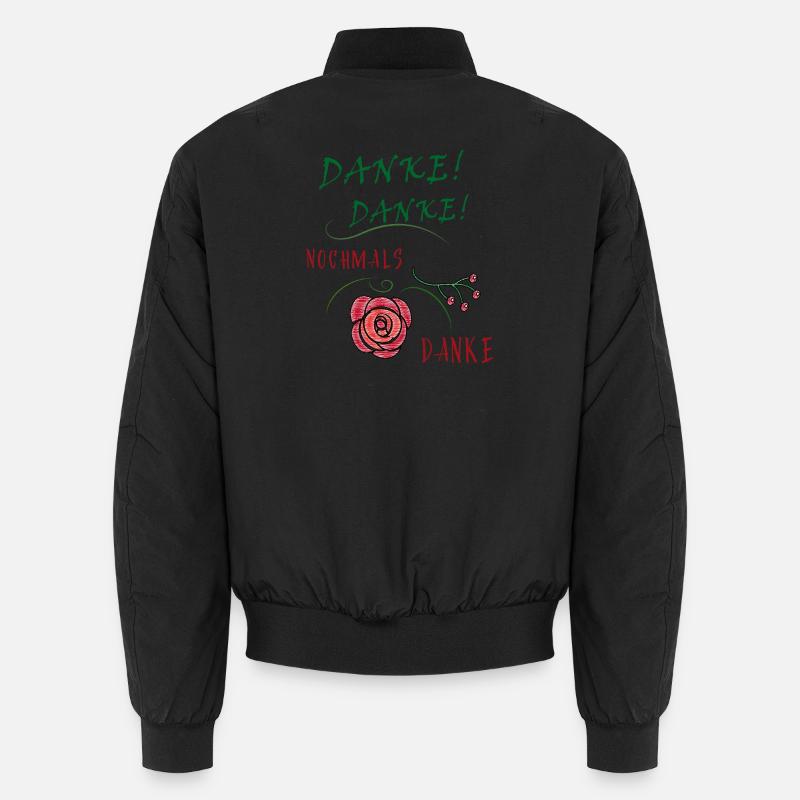 Danke Danke Rosen Stickerei - Unisex Bomberjacke - Schwarz