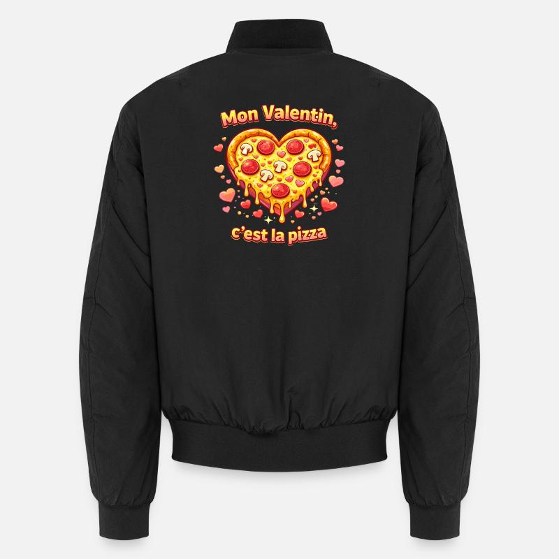 Mon Valentin, c’est la pizza T-shirt drôle Saint v Bomber unisexe