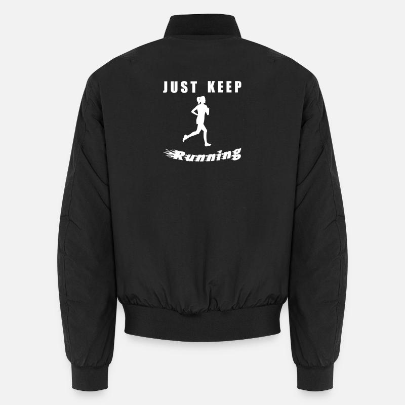 Continue simplement de courir – Silhouette de coureur Bomber unisexe
