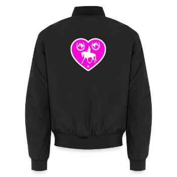 Pferde - Unisex Bomberjacke - Schwarz - Hinten - AI Model Male 185 light (185cm)