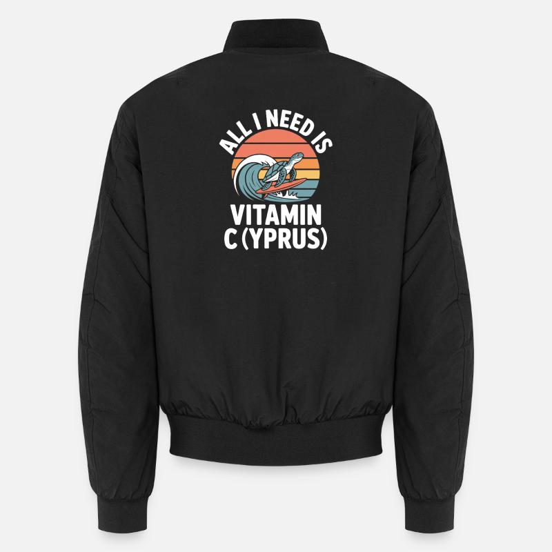 Chypre Tout ce dont j’ai besoin, c’est de vitamines Chypre Drapeau chypriote Bomber unisexe