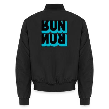 Course à Pied Run Typographie - Bomber unisexe - noir - Dos - AI Model Male 185 light (185cm)