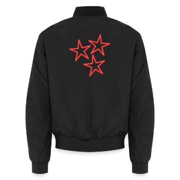 STAR. VALENTINE'S DAY. HEART. I LOVE YOU. I LOVE - Unisex Bomber Jacket - black - Back - AI Model Male 185 light (185cm)