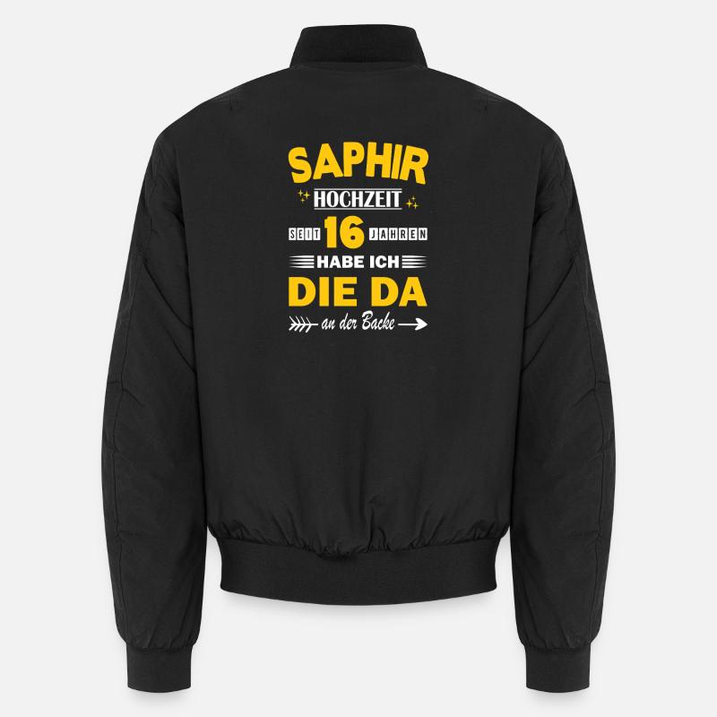 Mariage Saphir 16e anniversaire de mariage Mari Bomber unisexe