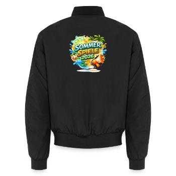 Sommer Spiele 2026 Tropen-Logo - Unisex Bomberjacke - Schwarz - Hinten - AI Model Male 185 light (185cm)