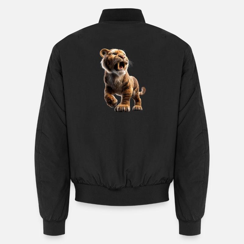 Säbelzahntiger Smilodon Raubkatze Säbelzahn Tiger Unisex Bomberjacke