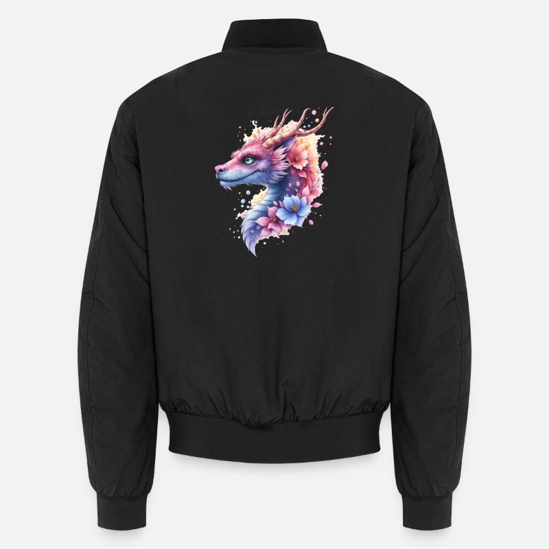 Dragon Fleur Bleu - Bomber unisexe - noir