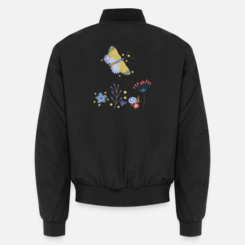 Mosaïque de Fleurs de Papillon Bomber unisexe