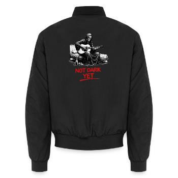 Noch Nicht Dunkel: Sensenmann Gitarrist - Unisex Bomberjacke - Schwarz - Hinten - AI Model Male 185 light (185cm)