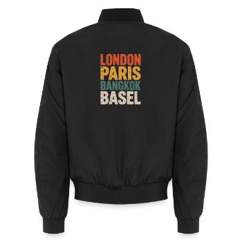 Bâle - Bomber unisexe - noir - Dos - AI Model Male 185 light (185cm)