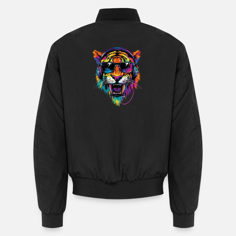 Säbelzahntiger Smilodon Raubkatze Säbelzahn Tiger Unisex Bomberjacke