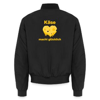 Le fromage te rend heureux, amoureuse du fromage, gourmet - Bomber unisexe - noir - Dos - AI Model Male 185 light (185cm)