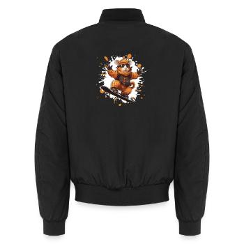 Hamster Snowboard - Unisex Bomberjacke - Schwarz - Hinten - AI Model Male 185 light (185cm)