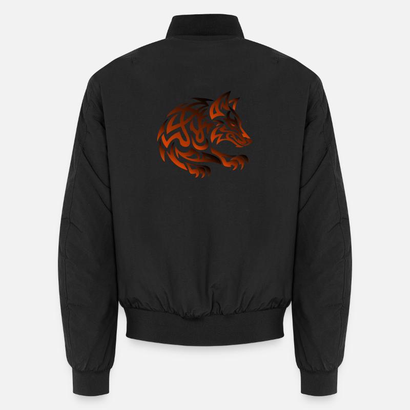 Tribal Wolf Ember - Unisex Bomber Jacket - black
